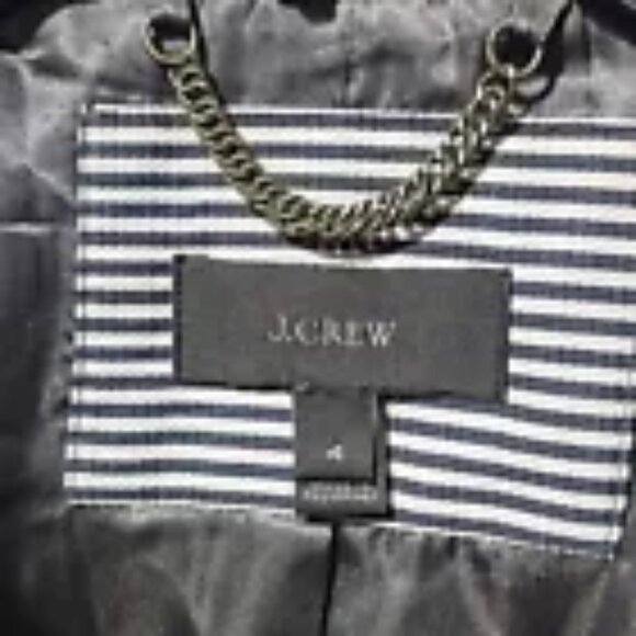 J. Crew Colorblock Funnel Neck Coat Wool Jacket Size 4 - Picture 5 of 8